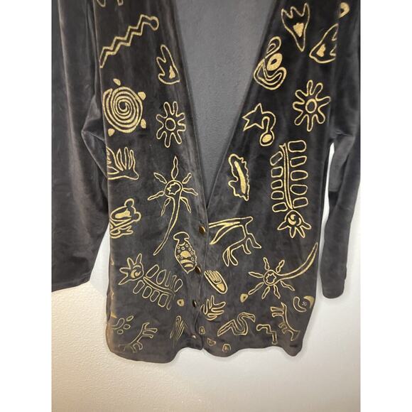 Susan Costello Art To Wear Cardigan Lagenlook L VTG USA Wearable Art Of Life - Picture 5 of 8